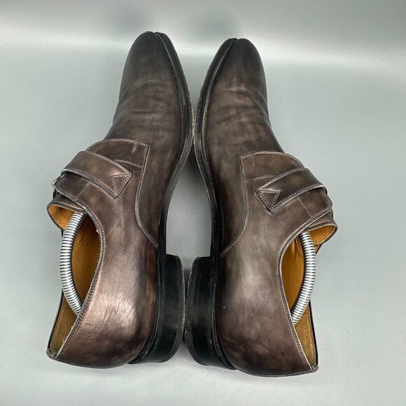 Magnanni Marco II Mens 11.5 M Brown Leather Dress Shoes Single Monk Strap Buckle main image 4